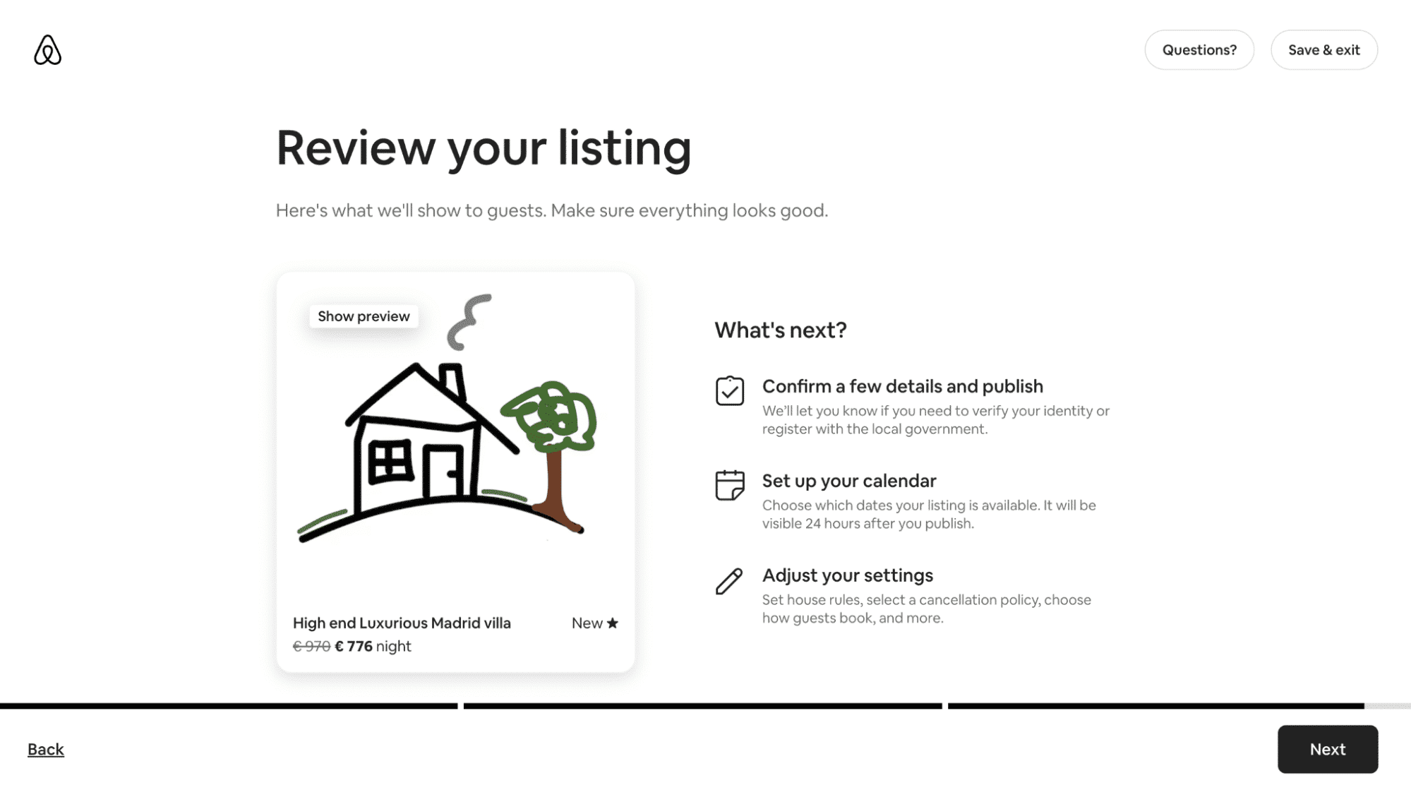 Listing Setup